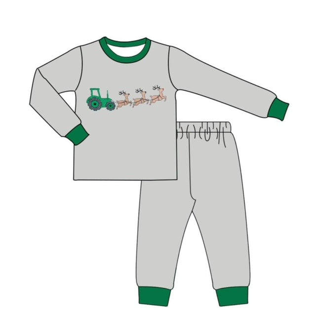 Green Christmas Tractor Pajamas