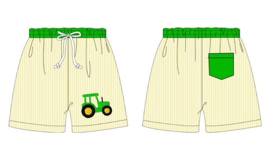 Green Tractor swim shorts
