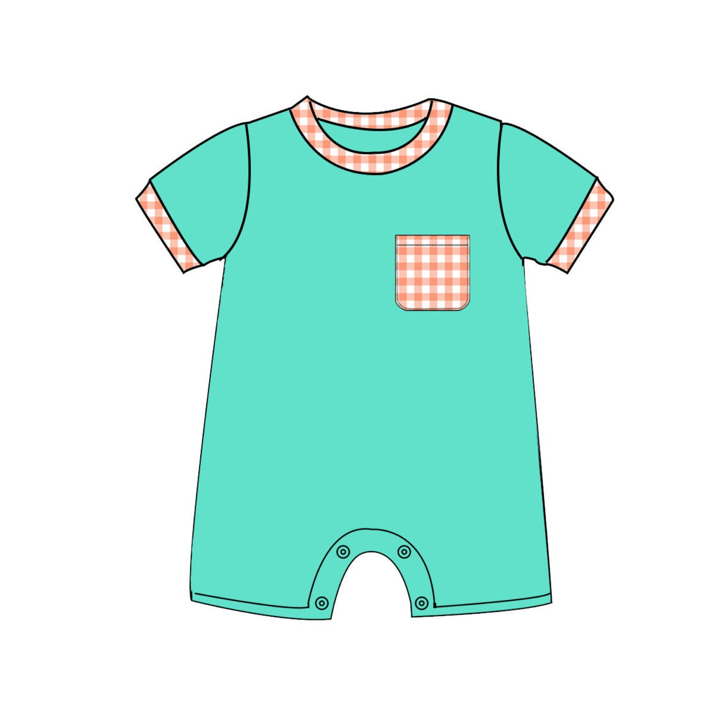 boy's green/orange striped romper
